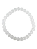 Bracelet Cristal de Roche Perles rondes 6 mm Mates