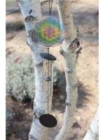 Carillon à vent Attrape-soleil Fleur de Vie 46 cm 