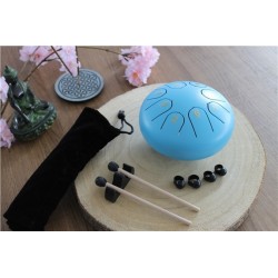 Mini Tongue Drum Bleu Diamètre 15 cm 