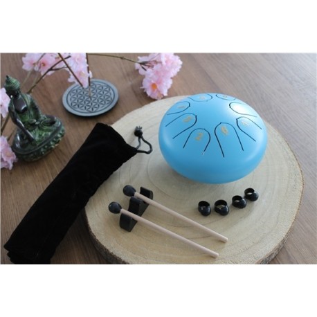 Mini Tongue Drum Bleu Diamètre 15 cm 