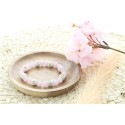 Bracelet Quartz rose Perles rondes 8 mm et Perles bois 1 cm 