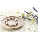 Bracelet Jaspe Perles rondes 8 mm et Perles bois 1 cm 