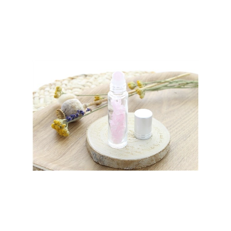 Roll-on pour Huiles Essentielles en Quartz Rose 