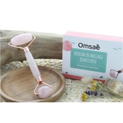 Rouleau de Massage en Quartz Rose