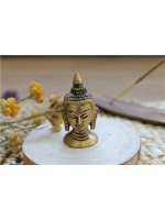 Statuette Tête de Bouddha en Laiton doré mat 5 cm 