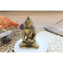 Statuette Bouddha Dhyana Mudra en Laiton doré mat 7,5 cm 