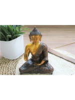 Statuette Bouddha Abhaya Mudra en Laiton orange antique 20 cm 