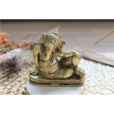 Statuette Ganesh allongé en Laiton doré mat 8 cm 