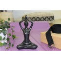 Statuette en Porcelaine Posture du Lotus Anjali Mudra Noir mat 20 cm 