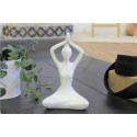 Statuette en Porcelaine Posture du Lotus Anjali Mudra Blanc brillant 20 cm 