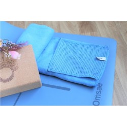 Serviette de yoga anti-dérapante Bleue