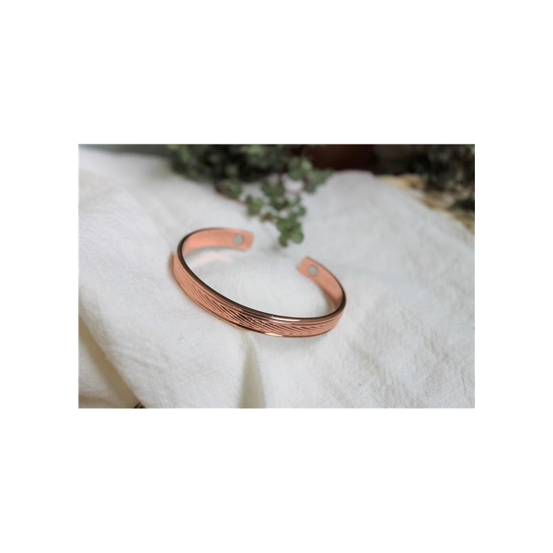 Bracelet Cuivre Avec 6 Aimants Pour Motard - Taille Ajustable 17-22 Cm