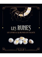 Les Runes - Le livre & 25 runes en agate - Coffret 