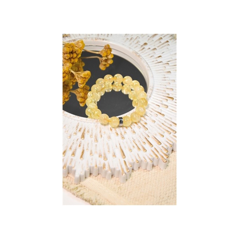 Bracelet Citrine Perles rondes 10 mm 