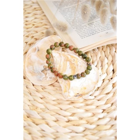 Bracelet Unakite Perles rondes 8 mm 