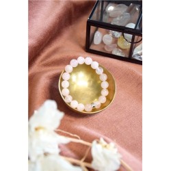 Bracelet Quartz Rose Perles rondes 10 mm 