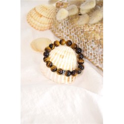 Bracelet Oeil de Tigre Perles rondes 10 mm 