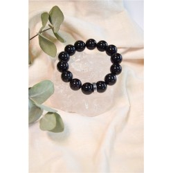 Bracelet Obsidienne Noire Perles rondes 12 mm