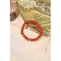 Bracelet Jaspe Rouge Perles rondes 8 mm 