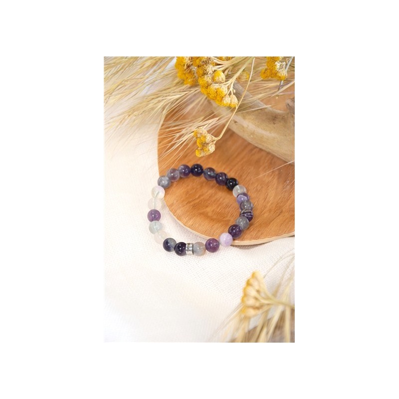 Bracelet Fluorite Perles Rondes 8 mm 