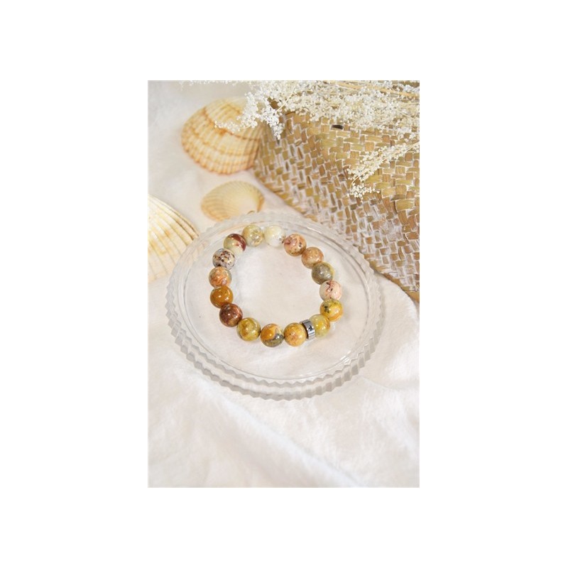 Bracelet Agate Crazy Lace Perles rondes 12 mm 