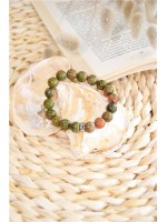 Bracelet Unakite Perles rondes 10 mm 