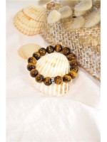 Bracelet Oeil de Tigre Perles rondes 12 mm 