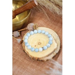 Bracelet Aigue-Marine Perles rondes 10 mm