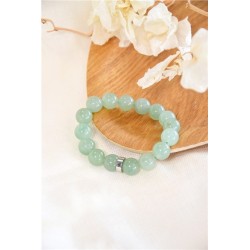 Bracelet Aventurine Verte Perles rondes 12 mm