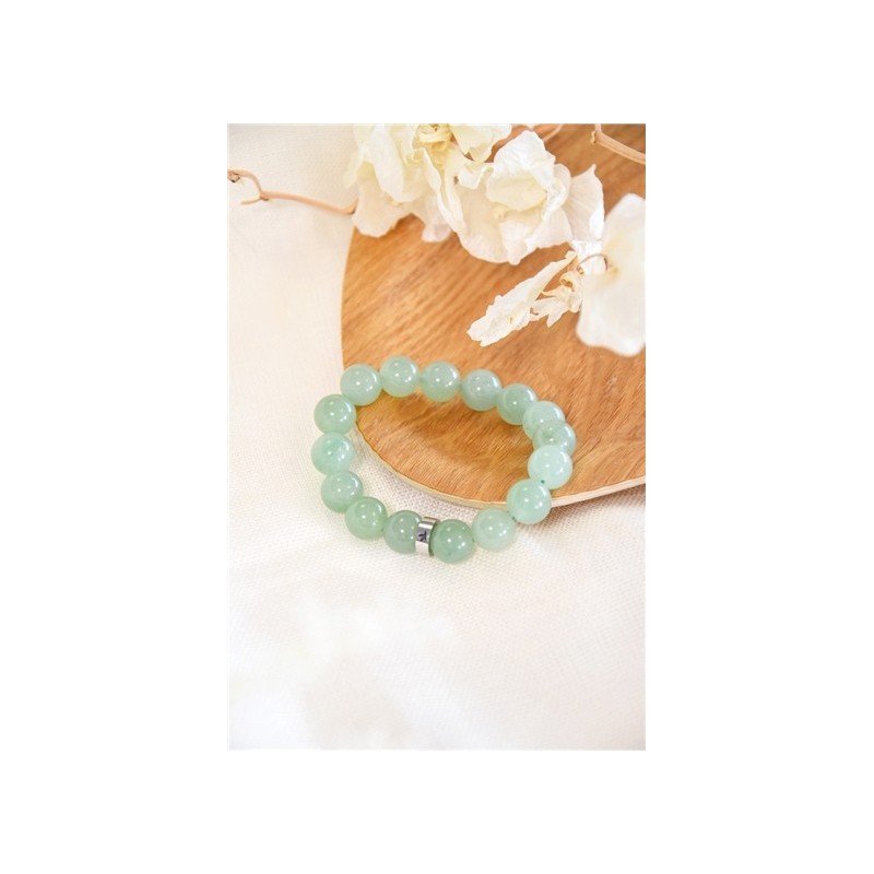 Bracelet Aventurine Verte Perles rondes 12 mm 