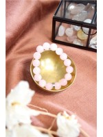 Bracelet Quartz Rose Perles rondes 12 mm 