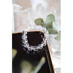 Bracelet Cristal de Roche Perles rondes 12 mm