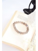Bracelet Calcédoine Grise Perles Rondes 8 mm 