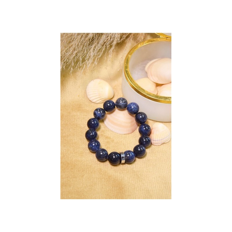 Bracelet Sodalite Perles rondes 14 mm 