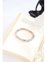 Bracelet Calcédoine Grise Perles Rondes 6 mm 