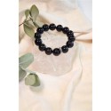 Bracelet Obsidienne Noire Perles rondes 14 mm 