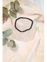 Bracelet Obsidienne Noire Perles rondes 4 mm 