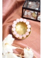 Bracelet Quartz Rose Perles rondes 14 mm 