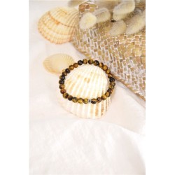 Bracelet Oeil de Tigre Perles rondes 6 mm 