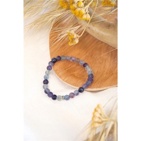 Bracelet Fluorite Perles rondes 6 mm 