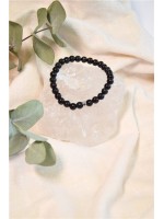 Bracelet Obsidienne Noire Perles rondes 6 mm 