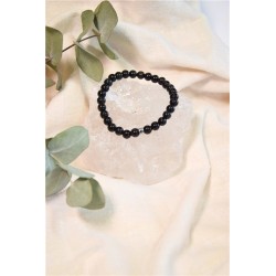 Bracelet Obsidienne Noire Perles rondes 6 mm 