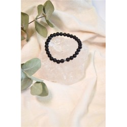 Bracelet Obsidienne Noire Perles rondes 6 mm