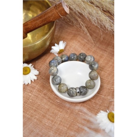 Bracelet Labradorite Perles rondes 14 mm 