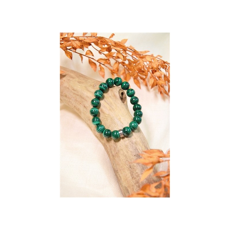 Bracelet Malachite Perles Rondes 10 mm 