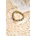 Bracelet Unakite Perles rondes 12 mm 