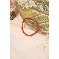Bracelet Jaspe Rouge Perles rondes 4 mm 