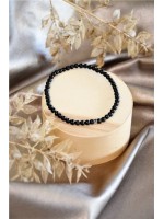 Bracelet Onyx Perles rondes 4 mm 