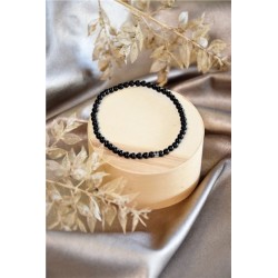 Bracelet Onyx Perles rondes 4 mm 