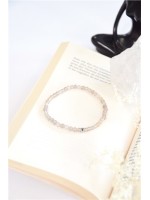 Bracelet Calcédoine Grise Perles Rondes 4 mm 